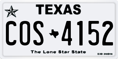 TX license plate COS4152