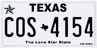 TX license plate COS4154