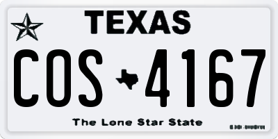 TX license plate COS4167