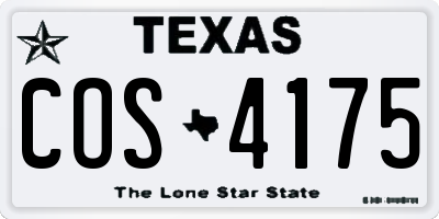 TX license plate COS4175