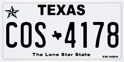 TX license plate COS4178