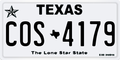 TX license plate COS4179