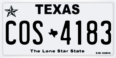 TX license plate COS4183