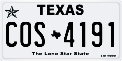 TX license plate COS4191