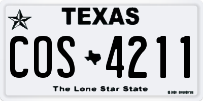 TX license plate COS4211