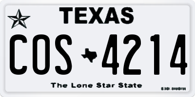 TX license plate COS4214