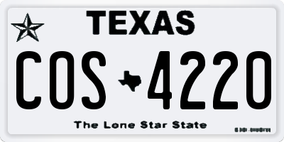 TX license plate COS4220