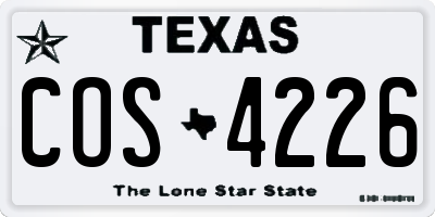 TX license plate COS4226
