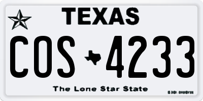 TX license plate COS4233