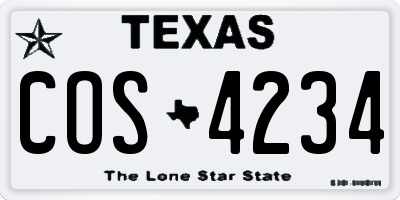 TX license plate COS4234