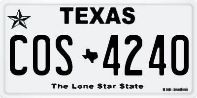 TX license plate COS4240