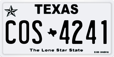 TX license plate COS4241