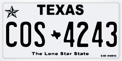 TX license plate COS4243