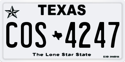 TX license plate COS4247