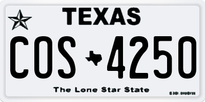 TX license plate COS4250