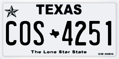 TX license plate COS4251