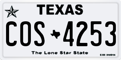 TX license plate COS4253