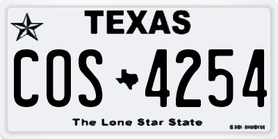 TX license plate COS4254