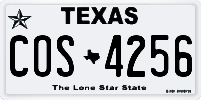 TX license plate COS4256