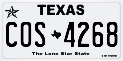 TX license plate COS4268