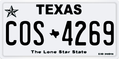 TX license plate COS4269