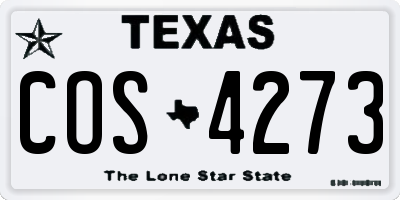 TX license plate COS4273
