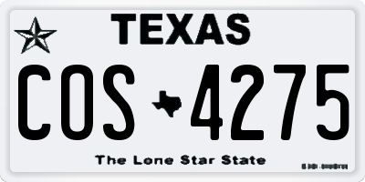 TX license plate COS4275