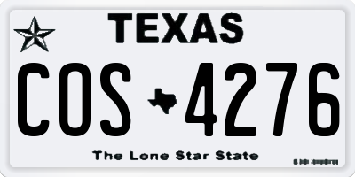 TX license plate COS4276