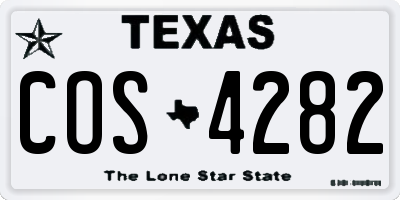 TX license plate COS4282