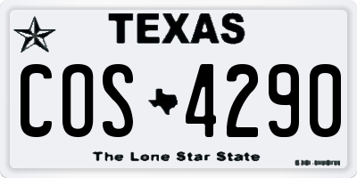 TX license plate COS4290
