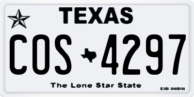 TX license plate COS4297