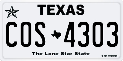 TX license plate COS4303
