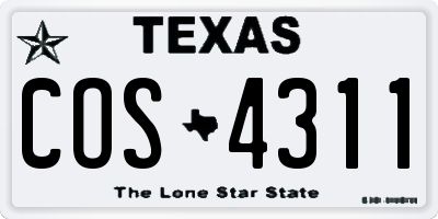 TX license plate COS4311