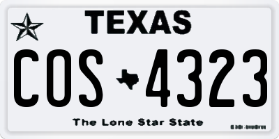 TX license plate COS4323