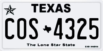 TX license plate COS4325