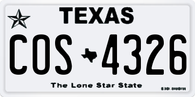 TX license plate COS4326