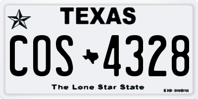 TX license plate COS4328