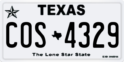 TX license plate COS4329