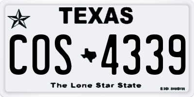 TX license plate COS4339