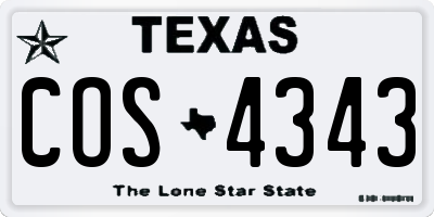 TX license plate COS4343
