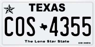 TX license plate COS4355