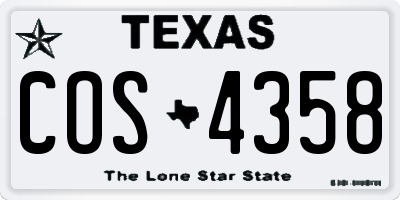 TX license plate COS4358