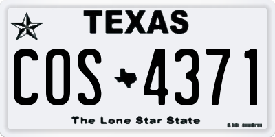 TX license plate COS4371