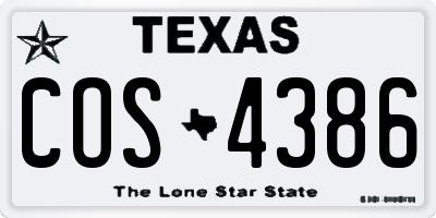 TX license plate COS4386