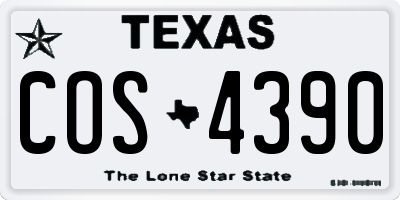 TX license plate COS4390