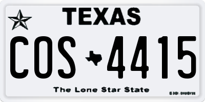 TX license plate COS4415