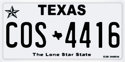 TX license plate COS4416