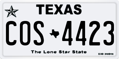 TX license plate COS4423