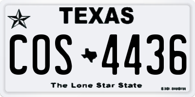 TX license plate COS4436