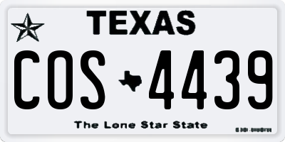 TX license plate COS4439